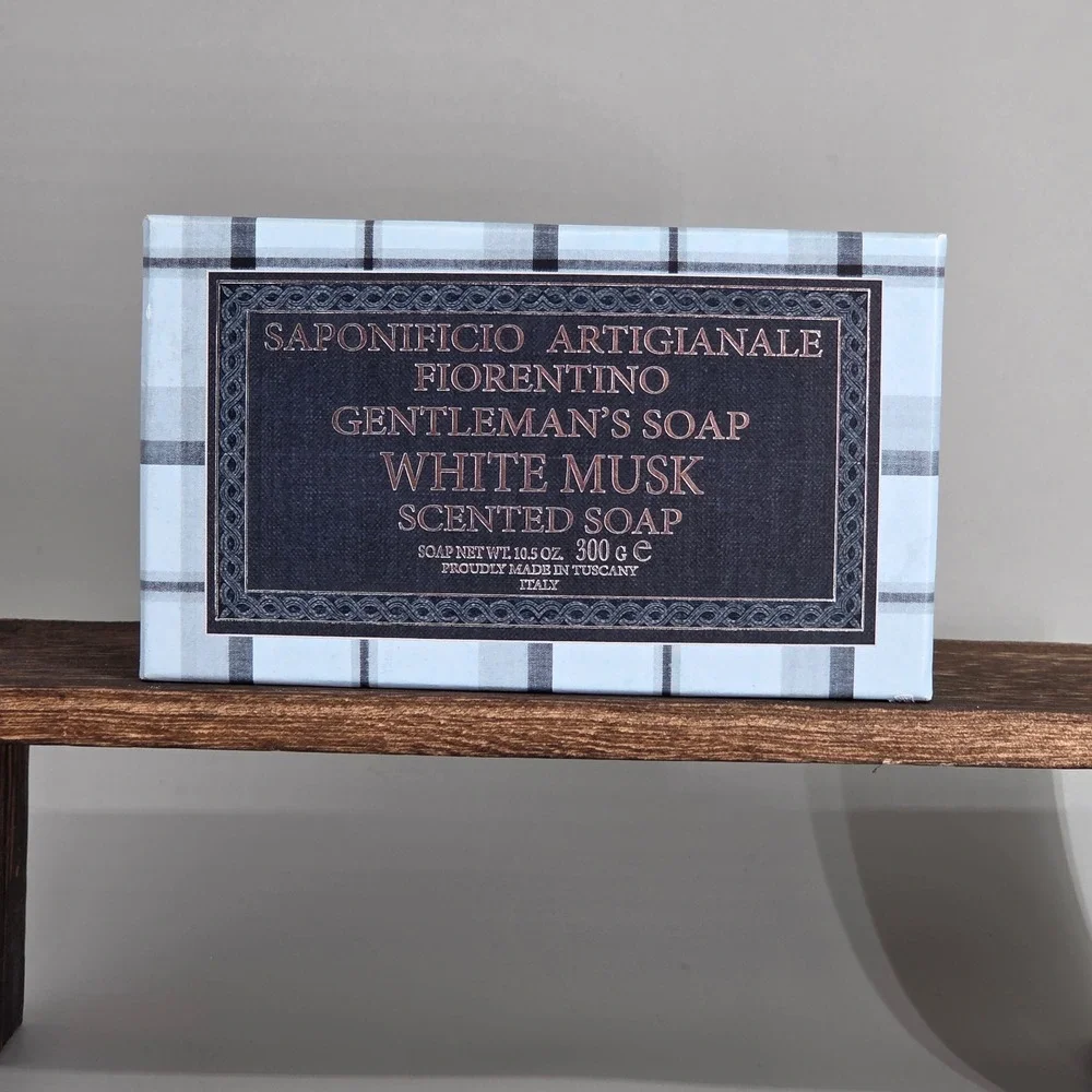 Saponificio Artigianale Fiorentino Bar Soap Mens‎ 10.5oz White Musk Italy Luxury